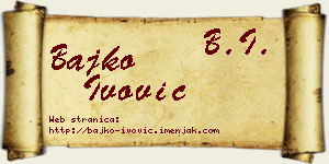 Bajko Ivović vizit kartica